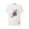 Lv Graphic Embroidered Cotton T-Shirt