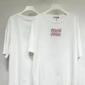 MIU MIU Embroidered Short-Sleeve T-Shirt