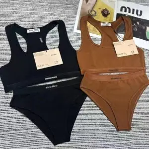 MIU MIU Letters Women Bra & Brief Set