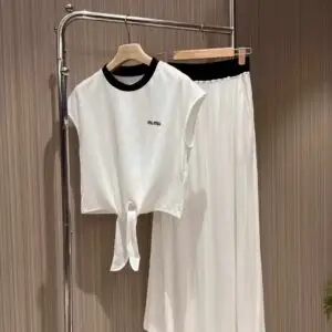 MIU MIU Letter Webbing T-Shirt & Dress Two-Piece Set