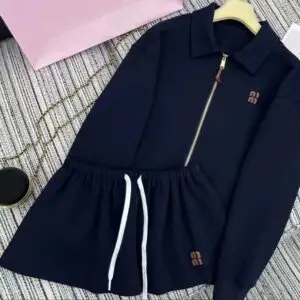 MIU MIU Layer Embroidery Loose Lapel Jacket