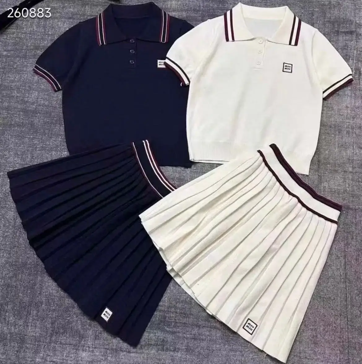 Chanel-Style Sporty Skirt & Blouse Set Chanel-Style Sporty Skirt & Blouse Set