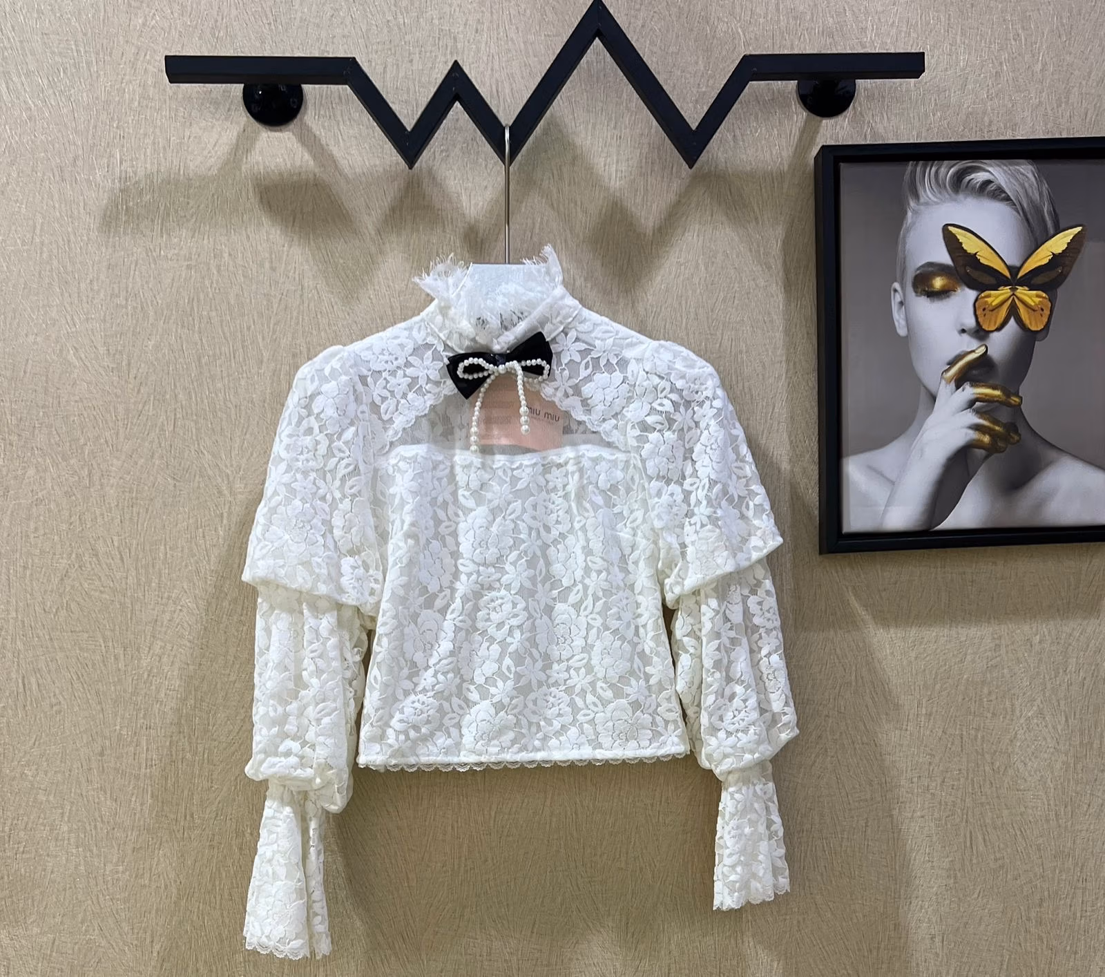 MIU MIU Lace Bottom Shirt MIU MIU Lace Bottom Shirt