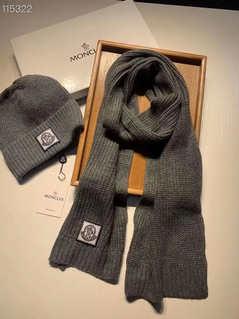 MONCLER Grey fashion scarf suit MONCLER Grey fashion scarf suit