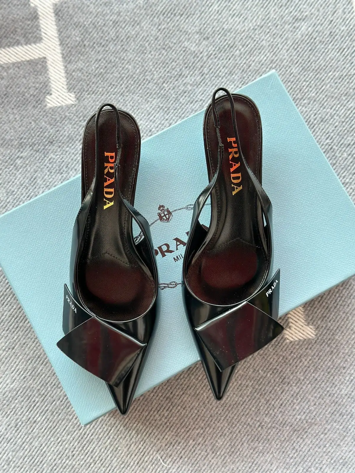 PRADA Patent Leather Slingback Heels PRADA Patent Leather Slingback Heels