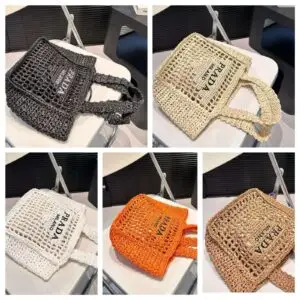 PRADA Mesh Hollow Woven Beach Bag