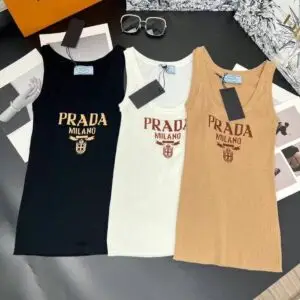 PRADA Logo-Print Tank Top