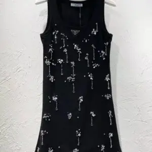 PRADA Sleeveless Embellished Mini Dress