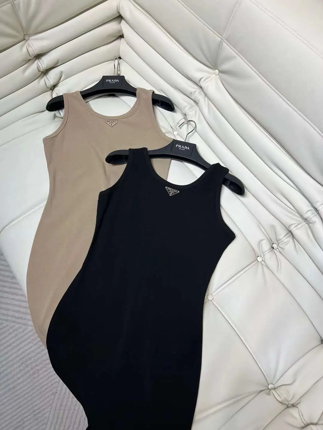 PRADA Sleeveless Logo Bodycon Dress PRADA Sleeveless Logo Bodycon Dress