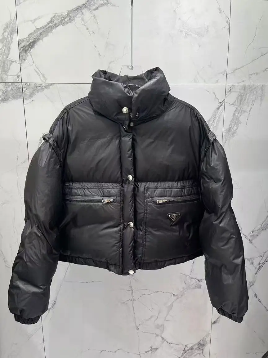 PRADA Ring-Collar Cropped Down Jacket PRADA Ring-Collar Cropped Down Jacket