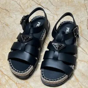 Prada Rubber Cage Sandals