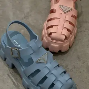 PRADA Monolith Logo Platform Sandals