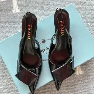 PRADA Heeled Leather Mule