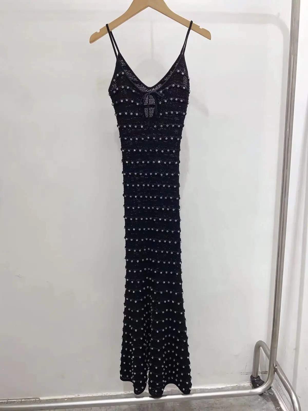SANDRO Studded Knit Long Dress SANDRO Studded Knit Long Dress
