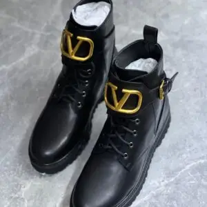 Valentino Vlogo Calfskin Combat Boot