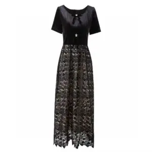 VALENTINO Panelled Bow Lace Dress