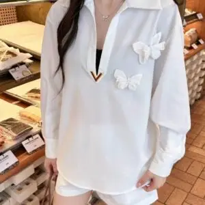 VALENTINO Butterfly Appliqué Top