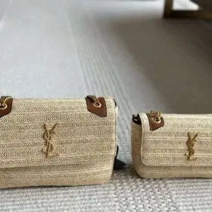 Saint Laurent Solferino Raffia Bag