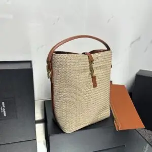 YSL Mini Raffia Bucket Bag