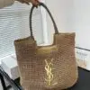 YSL Icare Raffia Tote Bag