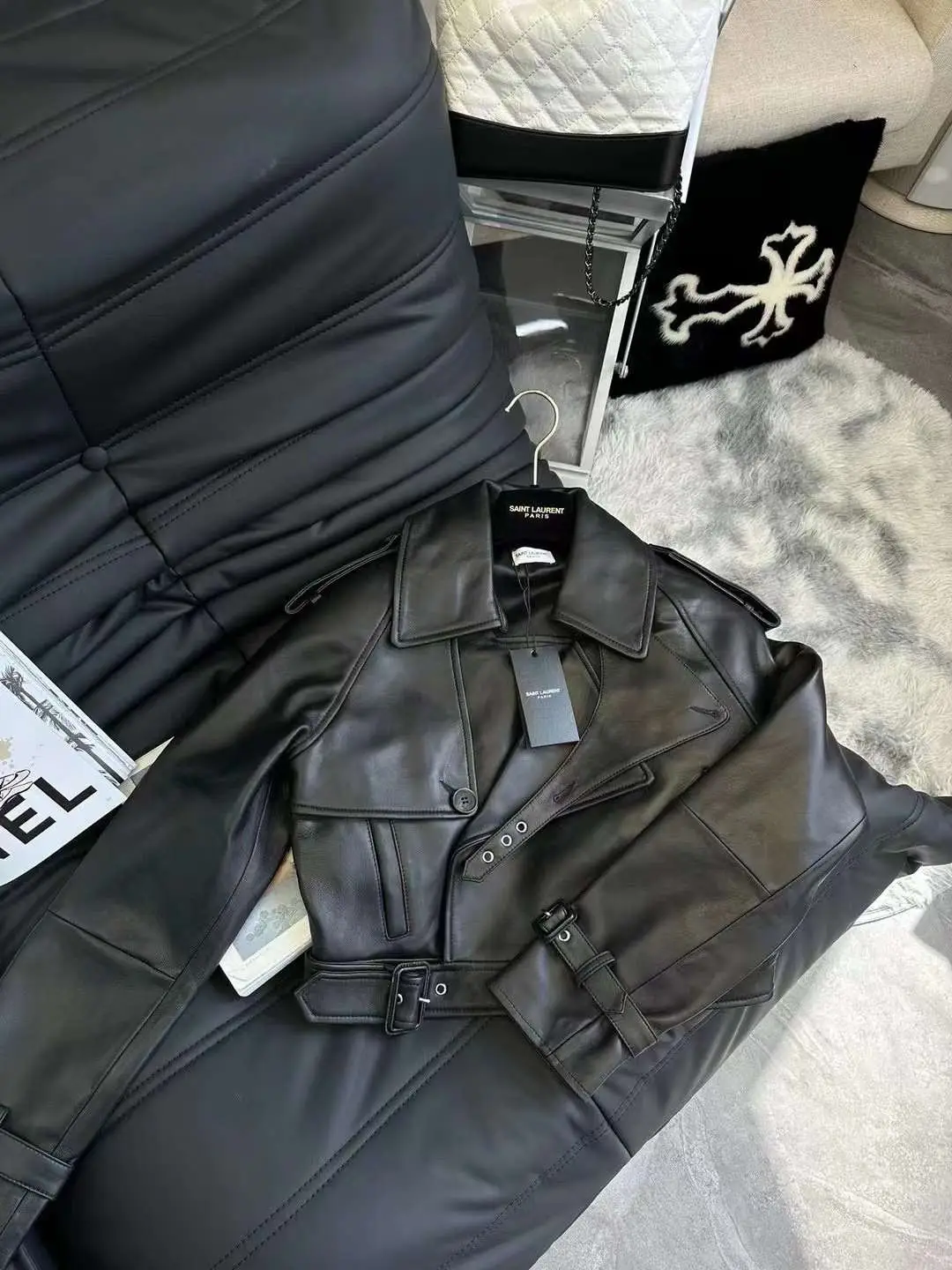 YSL Yves Saint Laurent Leather Trench Coat YSL Yves Saint Laurent Leather Trench Coat