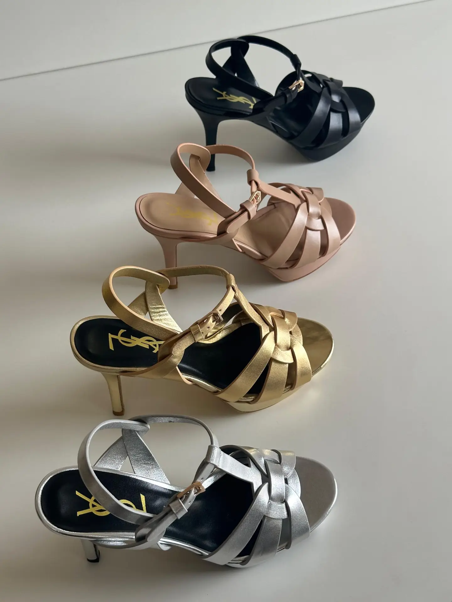 YSL Tribute Metallic Platform Heels YSL Tribute Metallic Platform Heels