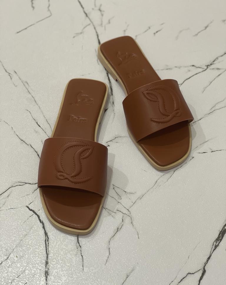 Christian Louboutin Cl Mule Leather Sandals Christian Louboutin Cl Mule Leather Sandals