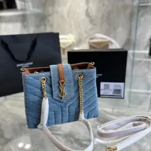 YSL Denim Puffer Tote Bag