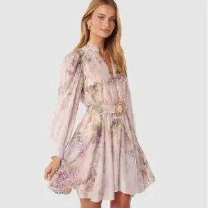 ZIMMERMAN Belted Long Sleeve Shirtdress