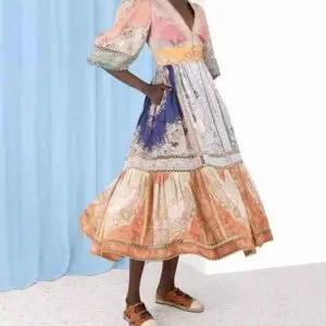 ZIMMERMAN Anneke Lantern Midi Dress