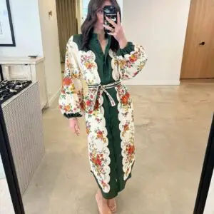 ZIMMERMAN Alemais Elisabetta Floral Linen Midi Dress