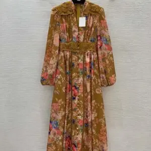 ZIMMERMAN Floral Print Silk Midi Dress