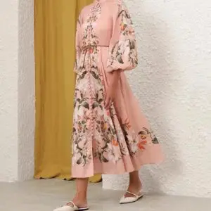 Zimmerman Lexi Floral Linen Midi Dress