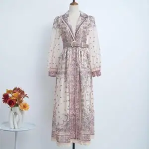 ZIMMERMAN Long Sleeve Maxi Dress