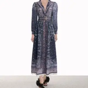 ZIMMERMAN Printing Long Sleeve Dress