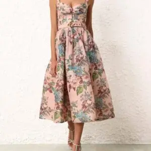 ZIMMERMAN Matchmaker Belted Bustier Dress