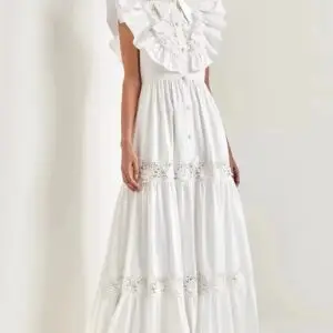 ZIMMERMAN Sleeveless Ruffle Midi Dress