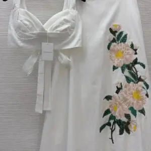 ZIMMERMANN Floral Embroidered Cotton Linen Set