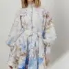 Zimmermann Floral Print Silk Midi Dress