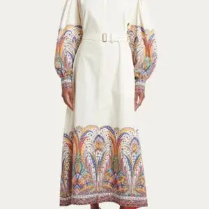 ZIMMERMANN Etro Paisley Long Sleeve Cotton Shirtdress