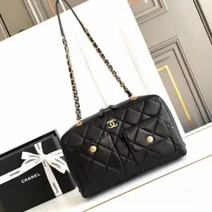 CHANEL Medium Wavy Hobo Brown Shoulder Bag