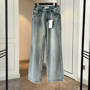 CHANEL Wide Leg Straight Jeans