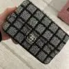 CHANEL Black Strass Silver-Tone Metal Clutch