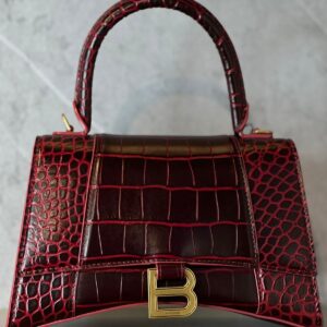 Balenciaga Hourglass Small Croco-Effect Top Handle Bag