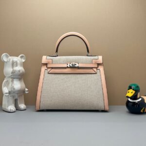 Hermès Vintage Leather Canvas Bag