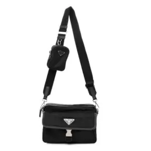 Prada Nylon Saffiano Shoulder Bag