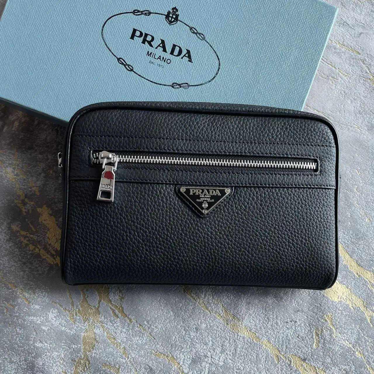 PRADA Saffiano Leather Clutch Bag PRADA Saffiano Leather Clutch Bag