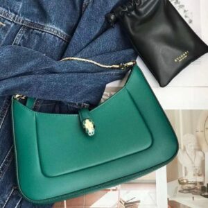 BVLGARI Serpenti Baia Leather Shoulder Bag