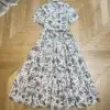 DIOR Style Floral Print Maxi Dress