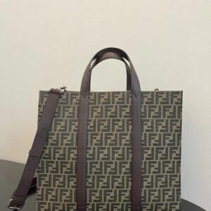 FENDI FF Jacquard Shopper Tote Bag